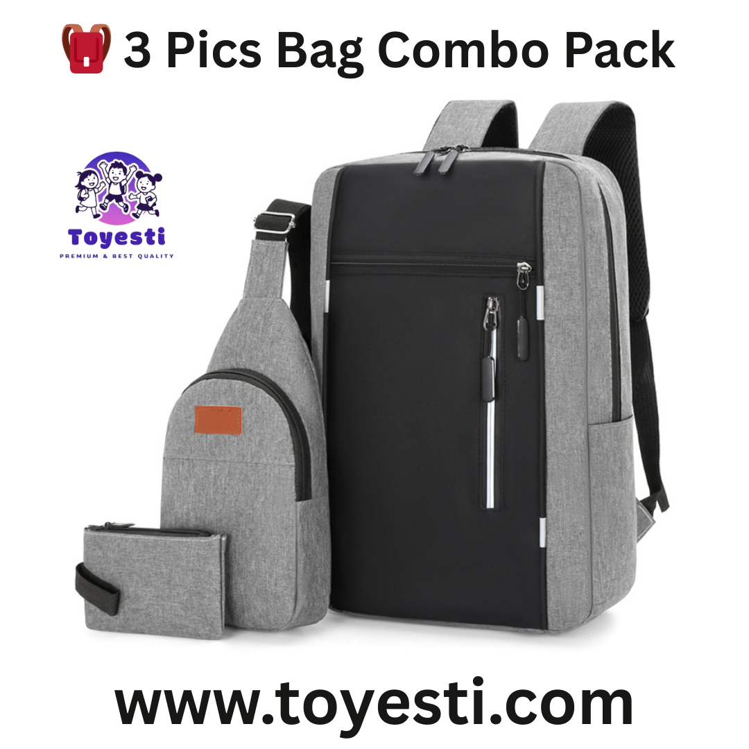🎒 3 Pics Bag Combo Pack (এস)  – বিজনেস & ডেইলি ইউজ